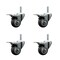 Service Caster 3 Inch Thermoplastic  Rubber Swivel 34 Inch Threaded Stem Caster Set with Total Lock Brake SCC-TSTTL20S314-TPRB-34212-4 - alternate 1